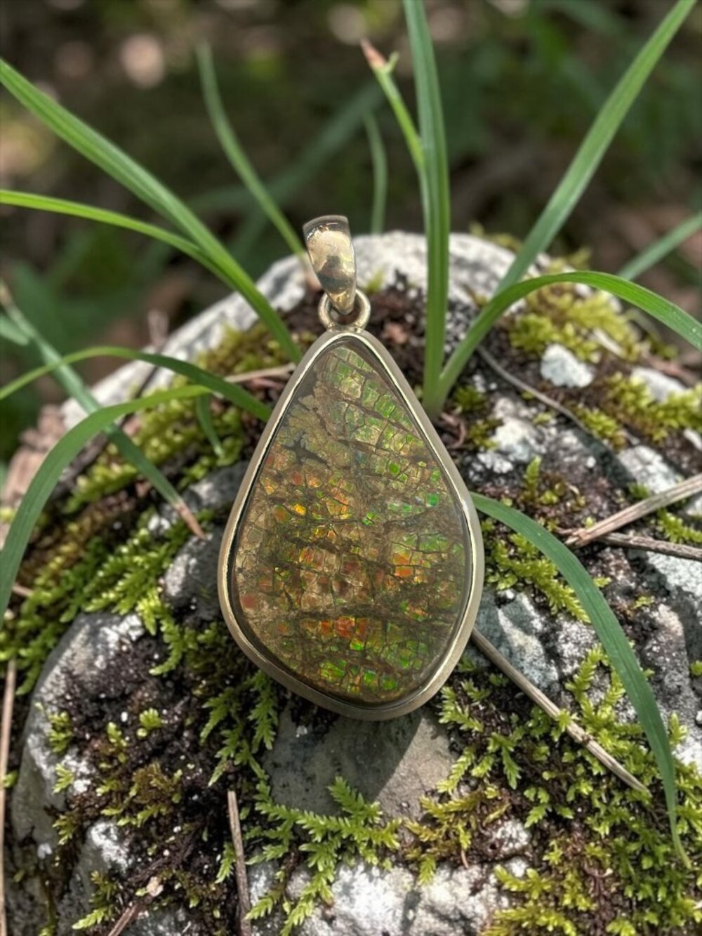 Sterling Silver Ammolite Pendant